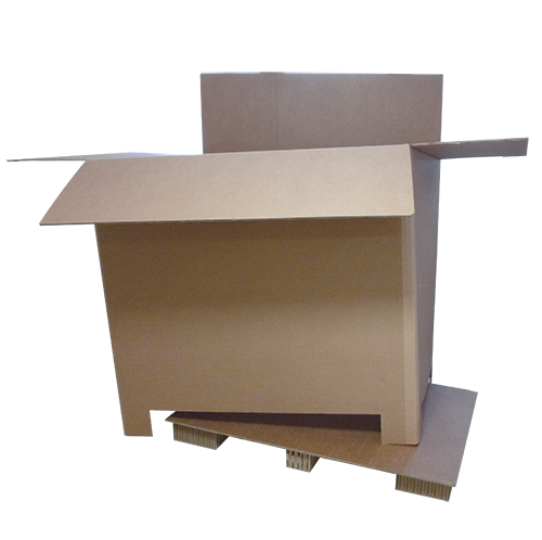 Palette carton avec ceinture et option couvercle Hako Conception